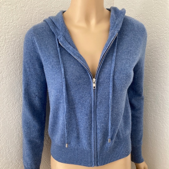 Elie Tahari Cashmere Hoodie Full Zip Sweater S - Picture 6 of 6